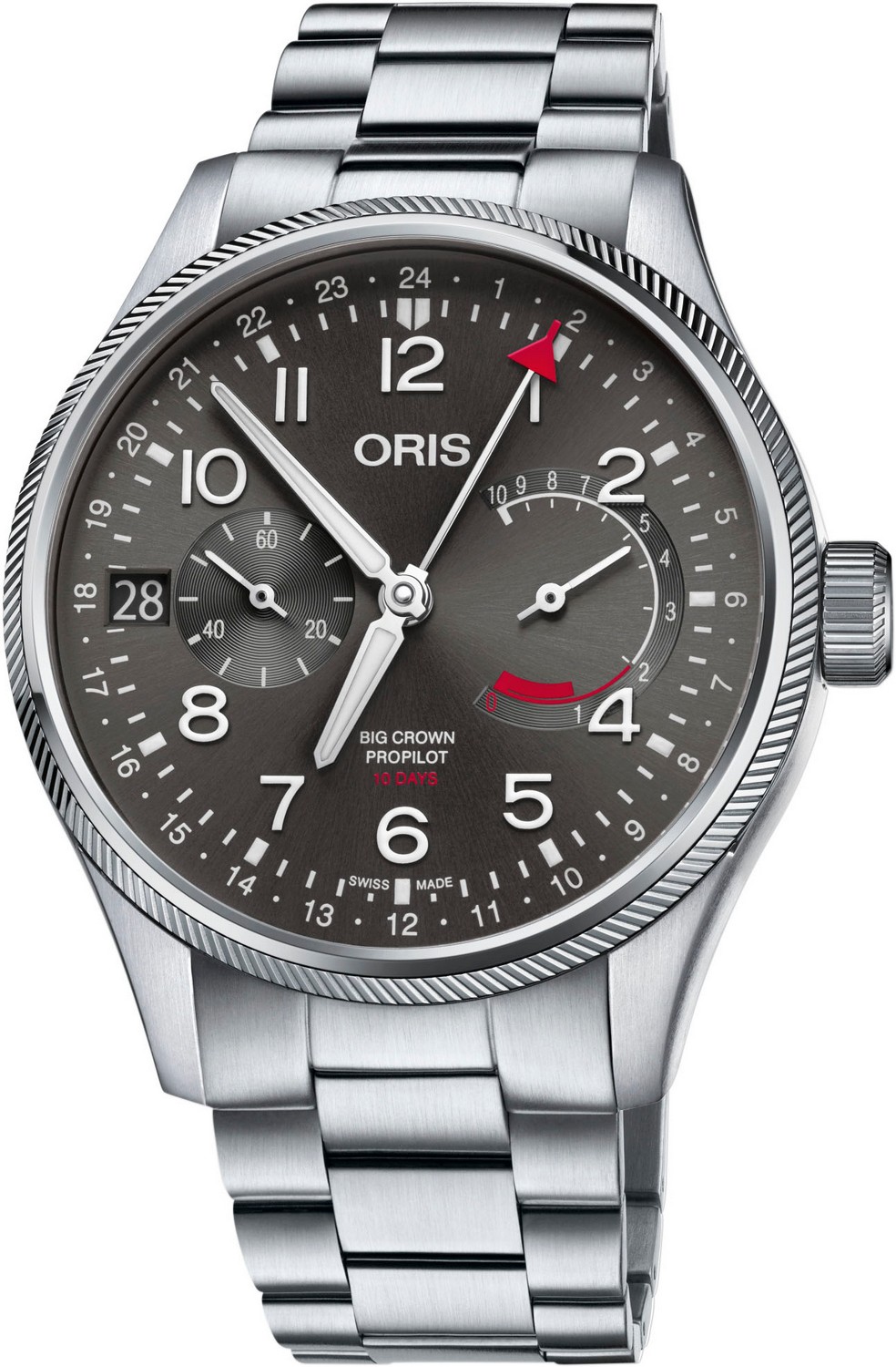ORIS PROPILOT Мужские швейцарские часы, механический с ручным заводом механизм, сталь, 44 мм